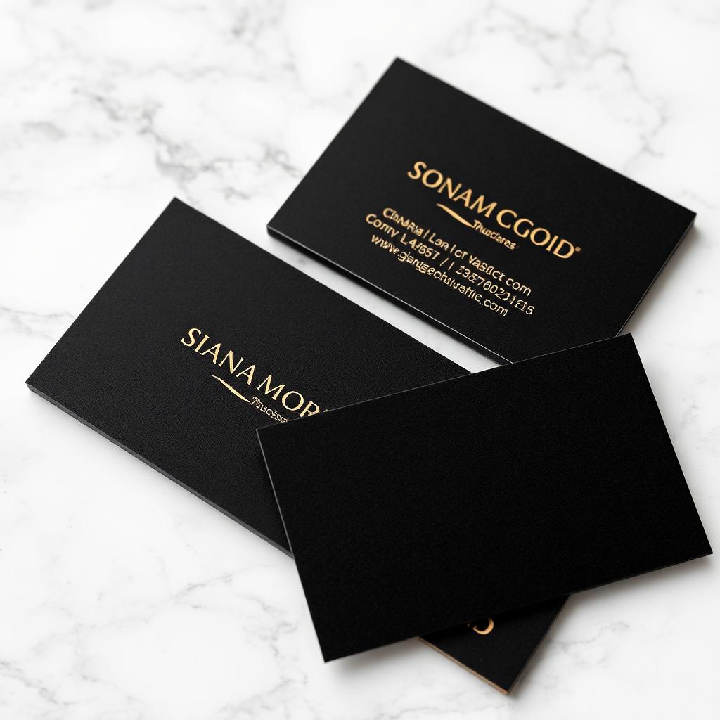 Black and gold luxury business cards