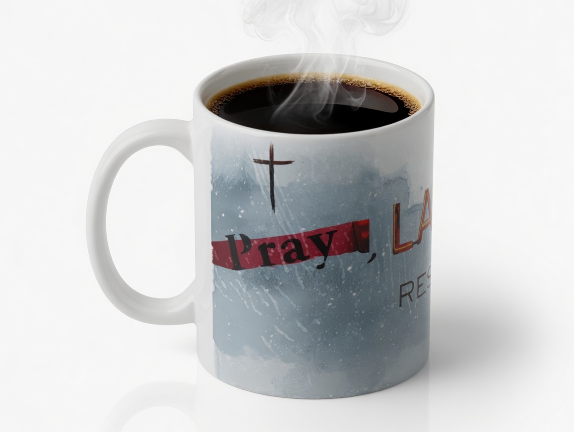 Pray, Laugh, Rest faith-inspired watercolor mug